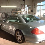 Mercedes SL after valet in workshop